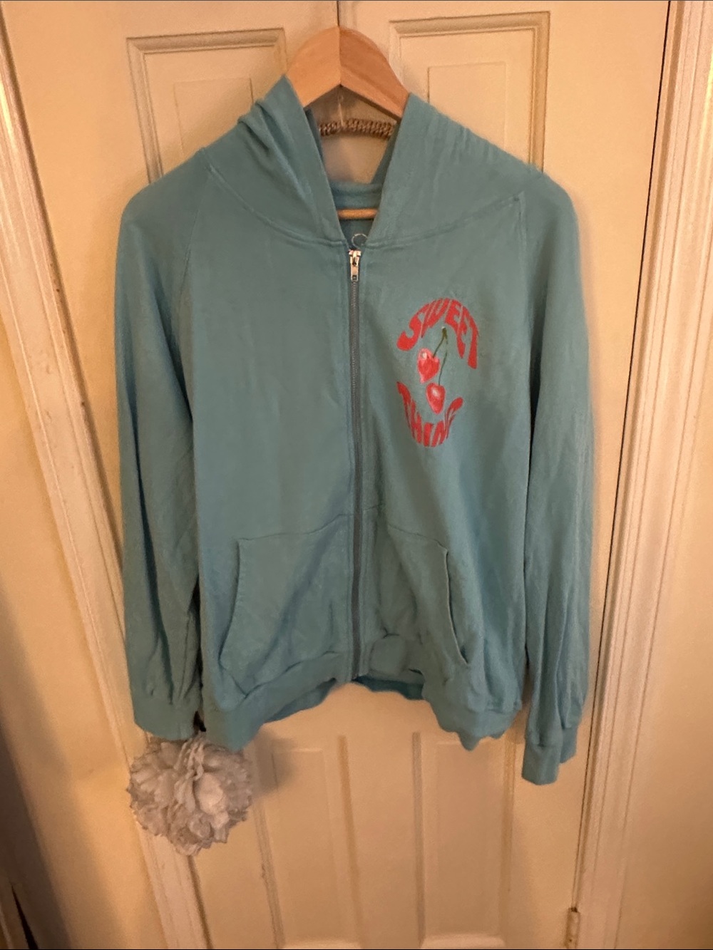 Surf Light Blue Zip-Up Hoodie with shorts